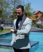 Load image into Gallery viewer, Bojoni Gatsby Double Breasted Shawl Collar Mint Tuxedo
