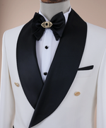 Load image into Gallery viewer, Bojoni Gatsby Double Breasted Shawl Collar White Tuxedo
