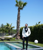 Load image into Gallery viewer, Bojoni Gatsby Double Breasted Shawl Collar White Tuxedo

