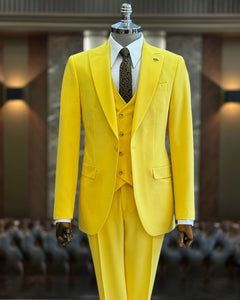 Bojoni Oxford Yellow Slim Fit Suit