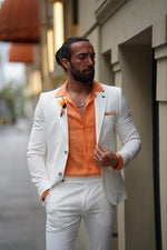 Load image into Gallery viewer, Bojoni Serra White Slim Fit Combination Suit
