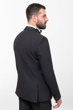 Load image into Gallery viewer, Bojoni Trivento Black Slim Fit Shawl Collar Suit Tuxedo
