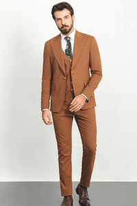 Bojoni Trivento Camel Slim Fit Suit