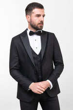 Load image into Gallery viewer, Bojoni Trivento Black Royal Classic  Slim Fit Suit Tuxedo
