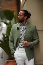 Load image into Gallery viewer, Bojoni Serra Green Slim Fit Combination Suit
