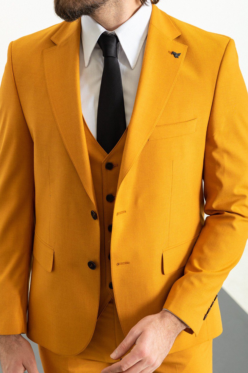 Bojoni Trivento Mustard Slim Fit Suit