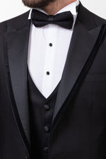 Load image into Gallery viewer, Bojoni Trivento Black Royal Classic  Slim Fit Suit Tuxedo
