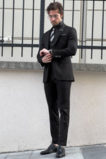 Load image into Gallery viewer, Bojoni Ravenna Slim Fit Black Woolen Suit
