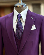 Load image into Gallery viewer, Bojoni Oxford Purple Slim Fit Suit
