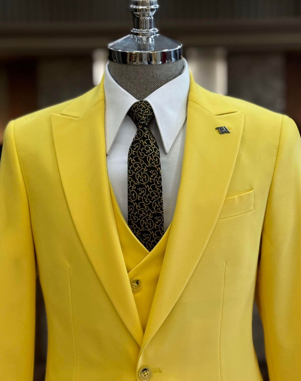 Bojoni Oxford Yellow Slim Fit Suit