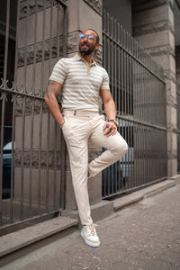 Bojoni Bath Beige Slim Fit Chino Pants