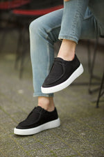 Load image into Gallery viewer, Bojoni Vince Eva Sole Lace  Detail Casual Black  Sneakers
