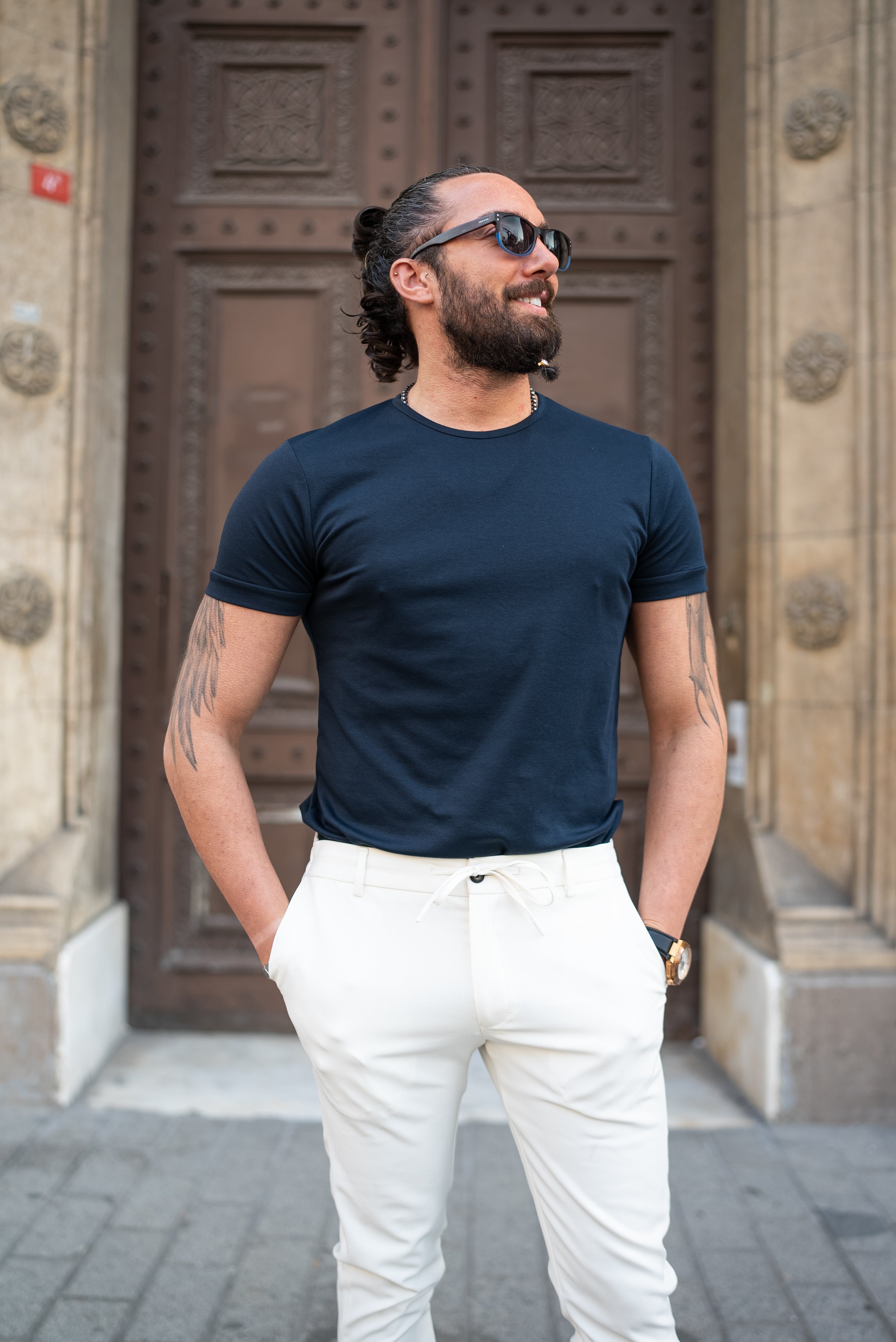 Bojoni Doral Navy Blue Slim Fit T-Shirt