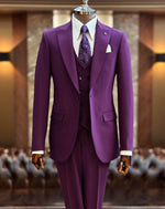 Load image into Gallery viewer, Bojoni Oxford Purple Slim Fit Suit

