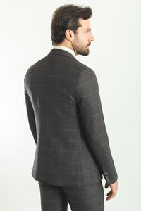 Bojoni Trivento Brown Plaid Slim Fit Suit