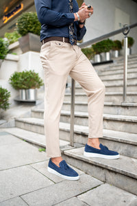 Bojoni Elko Beige Slim Fit Chino Pants