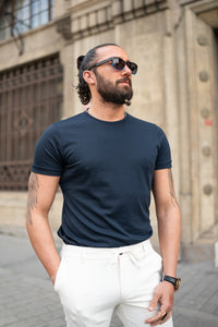 Bojoni Doral Navy Blue Slim Fit T-Shirt