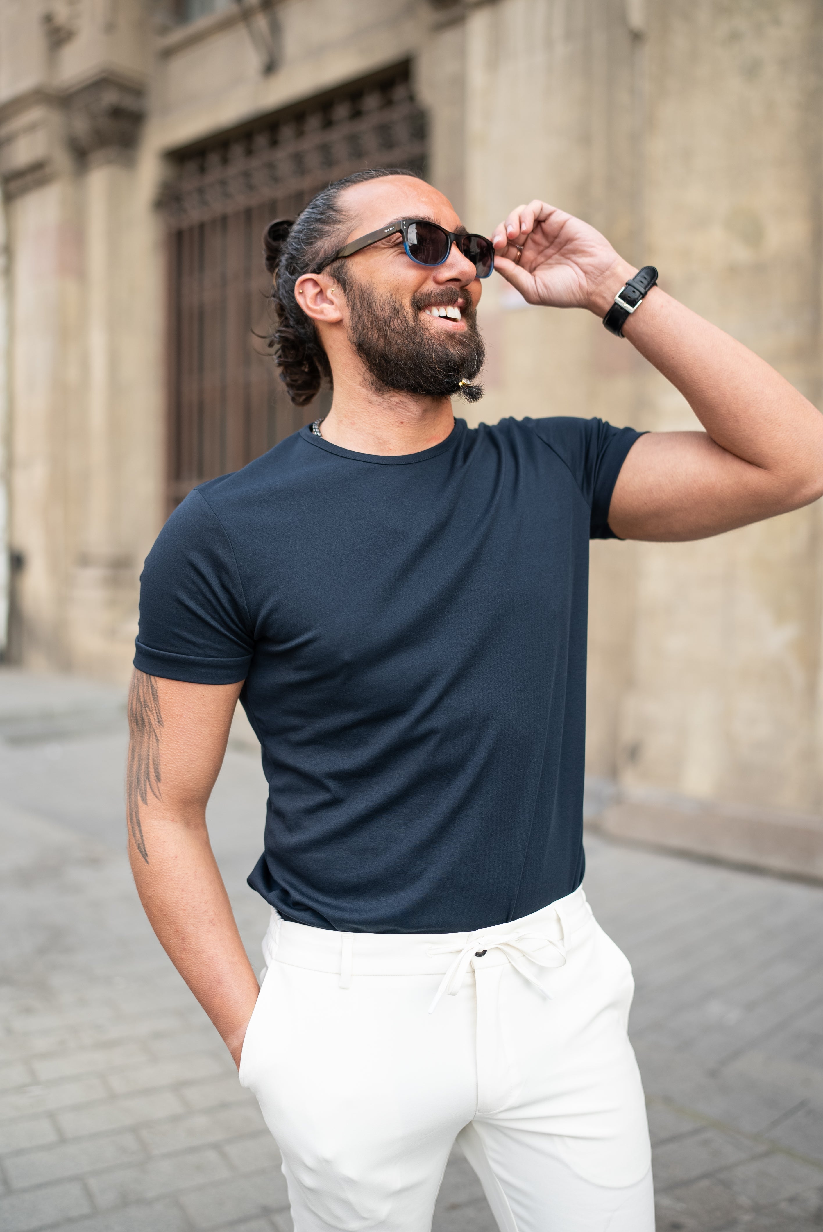 Bojoni Doral Navy Blue Slim Fit T-Shirt