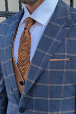 Load image into Gallery viewer, Bojoni Ravenna  Slim Fit Plaid Navy Blue Wool Combination Suit
