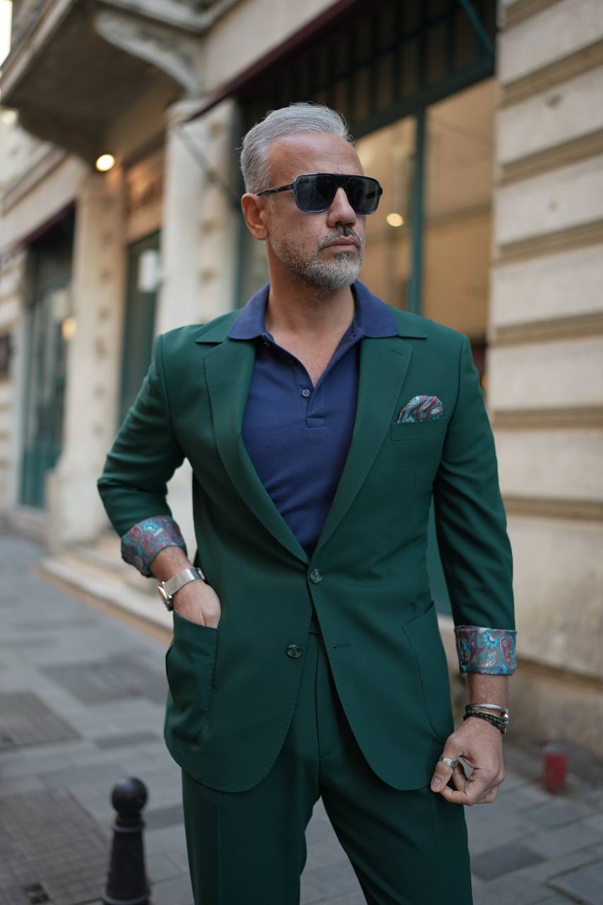 Bojoni Palermo Green Slim Fit 2 Piece  Suit