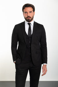 Bojoni Trivento Black Dayton Classic Slim Fit Suit