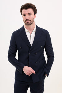 Bojoni Trivento Navy Blue Double Breasted  Classic Slim Fit Suit