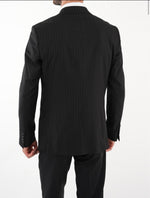 Load image into Gallery viewer, Bojoni Manly Black Slim Fit Pinstripe Suit
