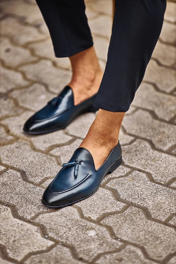 Bojoni Bravo Navy Blue Tassel Loafers