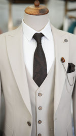 Load image into Gallery viewer, Bojoni Burnley Cream  Slim Fit Suit

