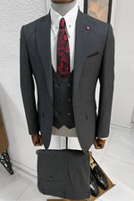 Load image into Gallery viewer, Bojoni Ravenna Slim Fit High Quality Anthracite Woolen Suit
