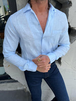 Load image into Gallery viewer, Margi Slim Fit Botton Collared Sky Blue  Shirt
