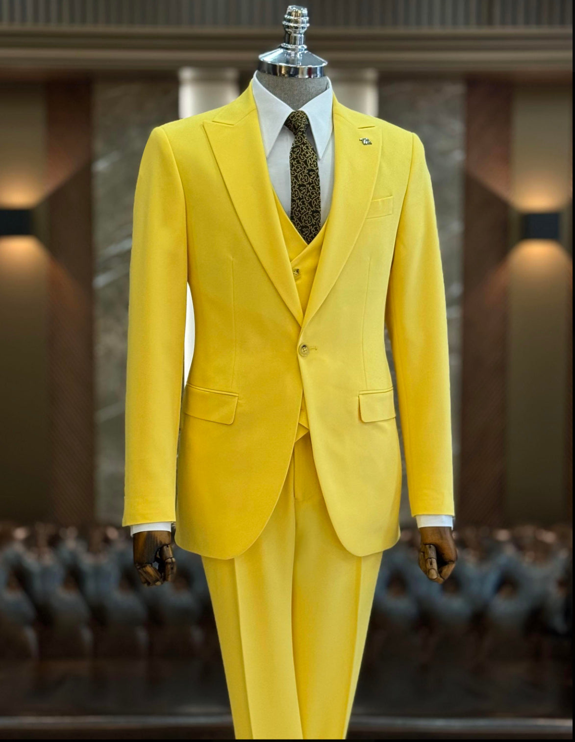 Bojoni Oxford Yellow Slim Fit Suit