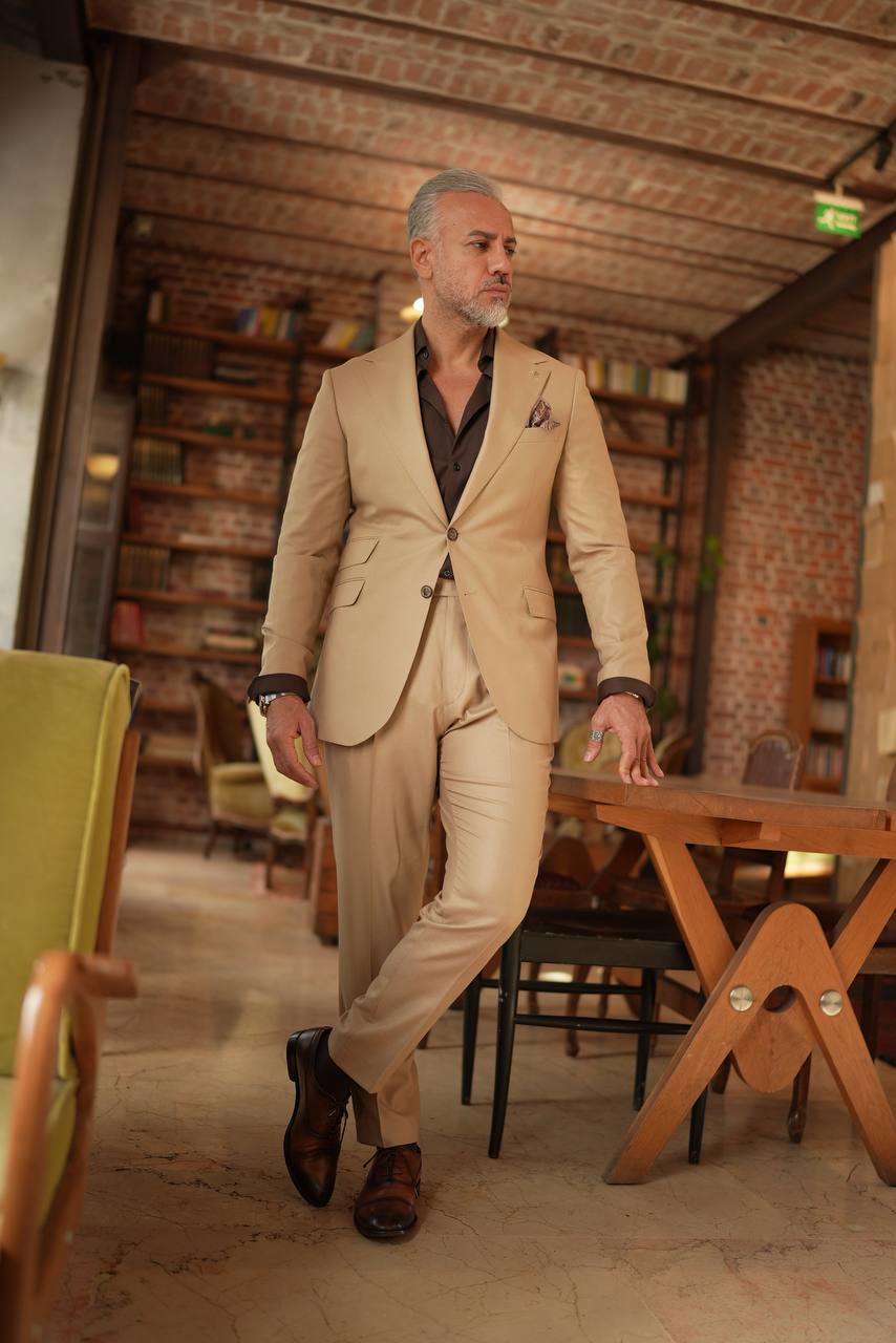 Bojoni Palermo Beige Slim Fit 2 Piece  Suit