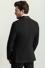 Load image into Gallery viewer, Bojoni Trivento Black Royal Classic Slim Fit Shawl Collar Suit Tuxedo
