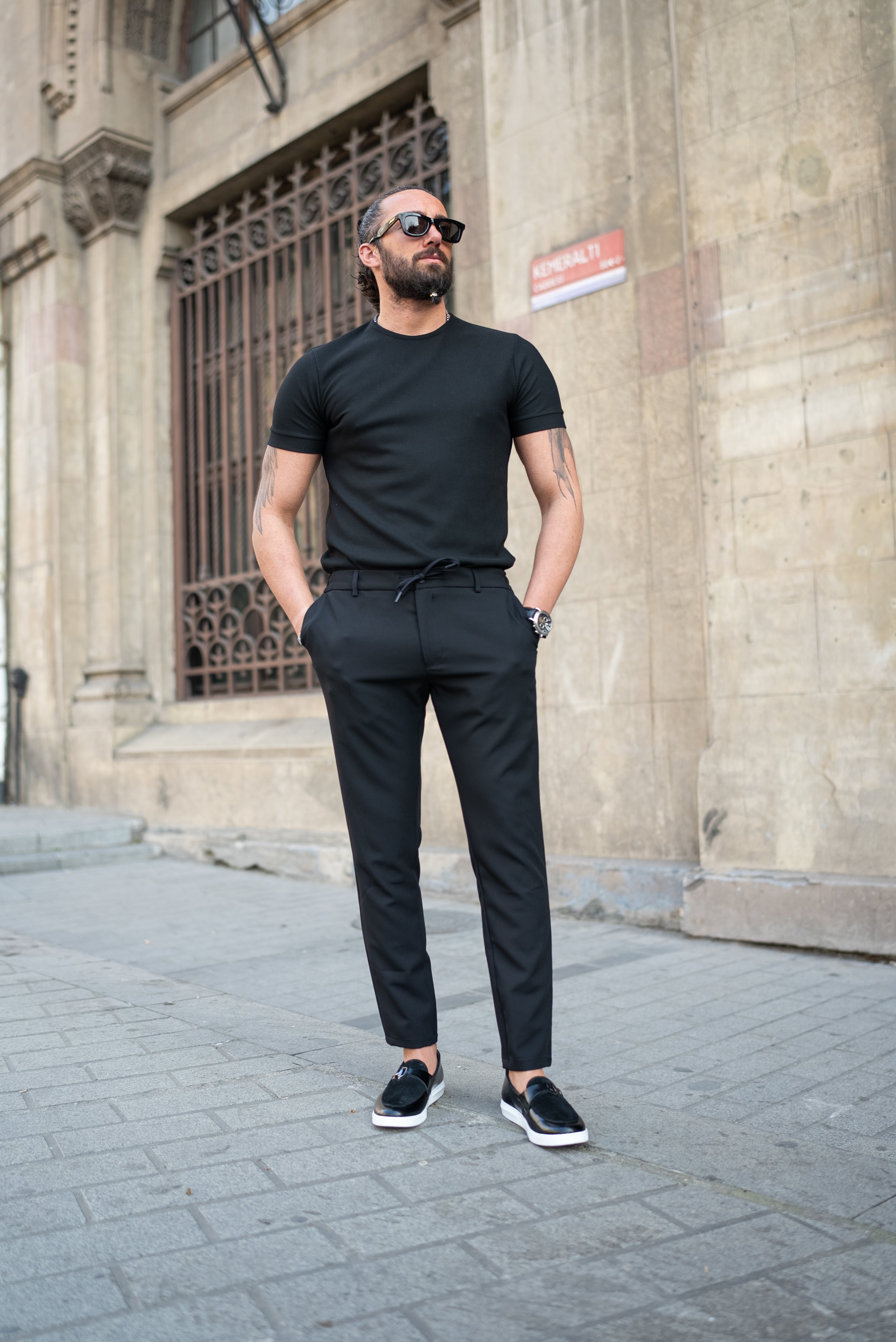 Bojoni Doral Black Slim Fit T-Shirt