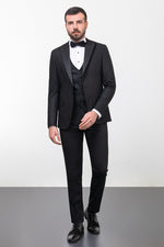 Load image into Gallery viewer, Bojoni Trivento Black Royal Classic  Slim Fit Suit Tuxedo
