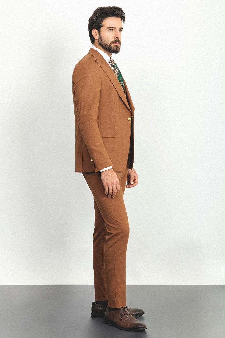 Bojoni Trivento Camel Slim Fit Suit