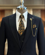 Load image into Gallery viewer, Bojoni Oxford Black Slim Fit Suit
