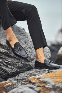 Bojoni Bravo Black Tassel Loafers