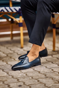 Bojoni Bravo Navy Blue Tassel Loafers