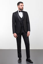 Load image into Gallery viewer, Bojoni Trivento Black Royal Classic  Slim Fit Suit Tuxedo
