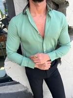 Load image into Gallery viewer, Margi Slim Fit Botton Collared Green Shirt
