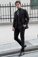 Load image into Gallery viewer, Bojoni Ravenna Slim Fit Black Woolen Suit
