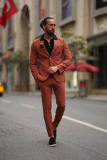 Load image into Gallery viewer, Bojoni Serra Brown Slim Fit Wool Suit
