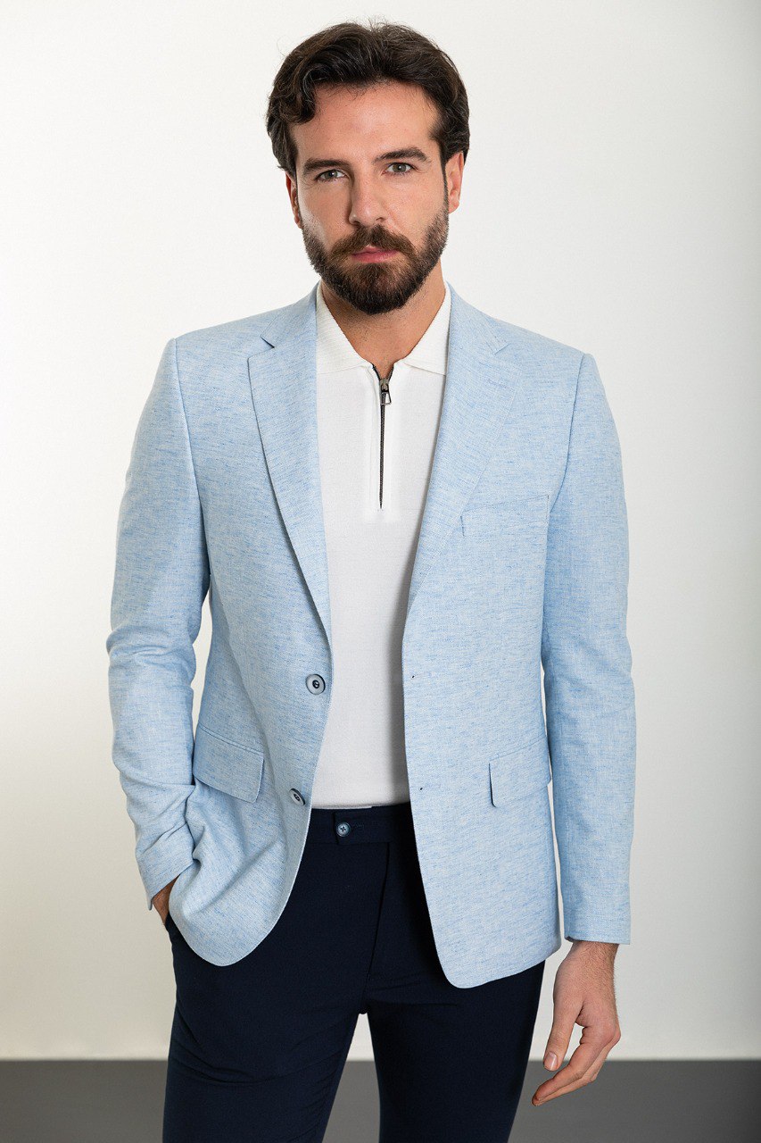 Giacca in misto lino - BLU - Uomo - 50.00 Giacca in misto lino - BLU - Uomo - 50.00