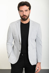 Bojoni Torretta Slim Fit Light Gray Blazer