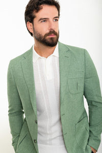 Bojoni Torretta Slim Fit Green Blazer