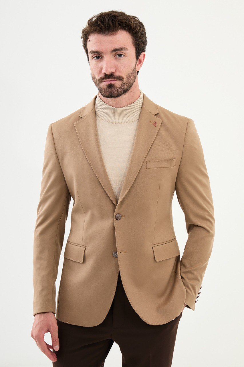 Bojoni Torretta Slim Fit Beige Blazer