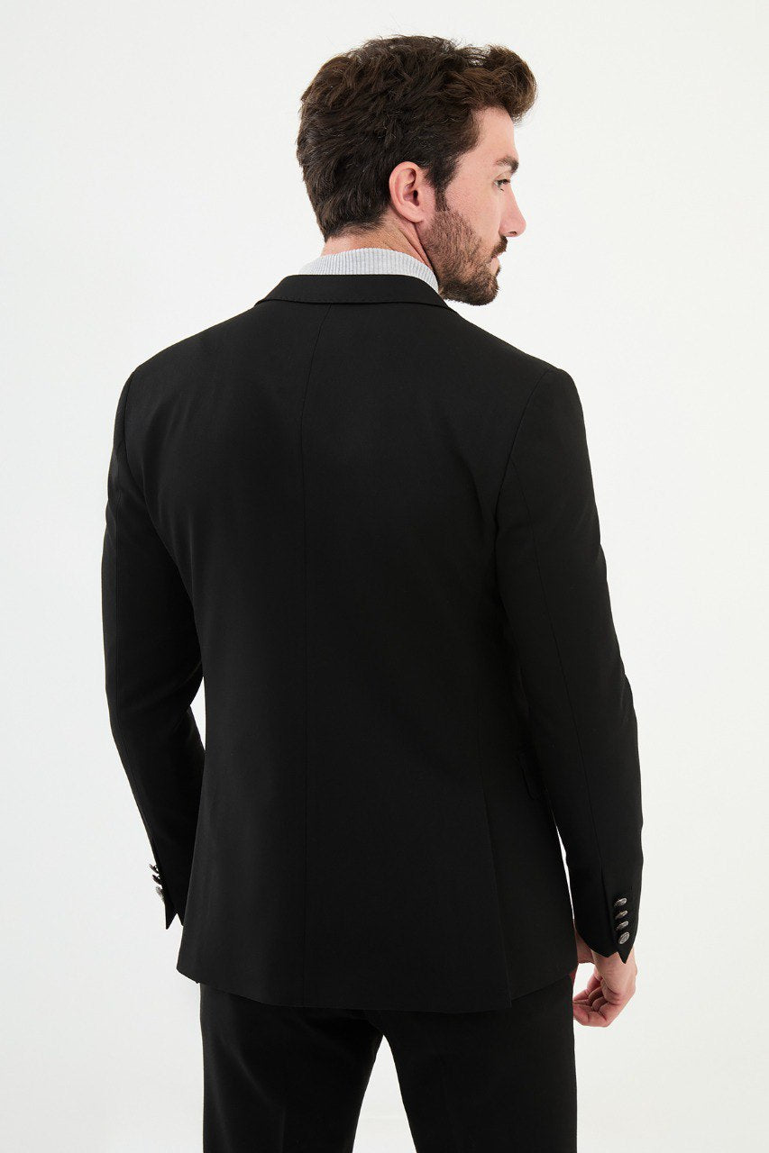 Bojoni Torretta Slim Fit Black Blazer