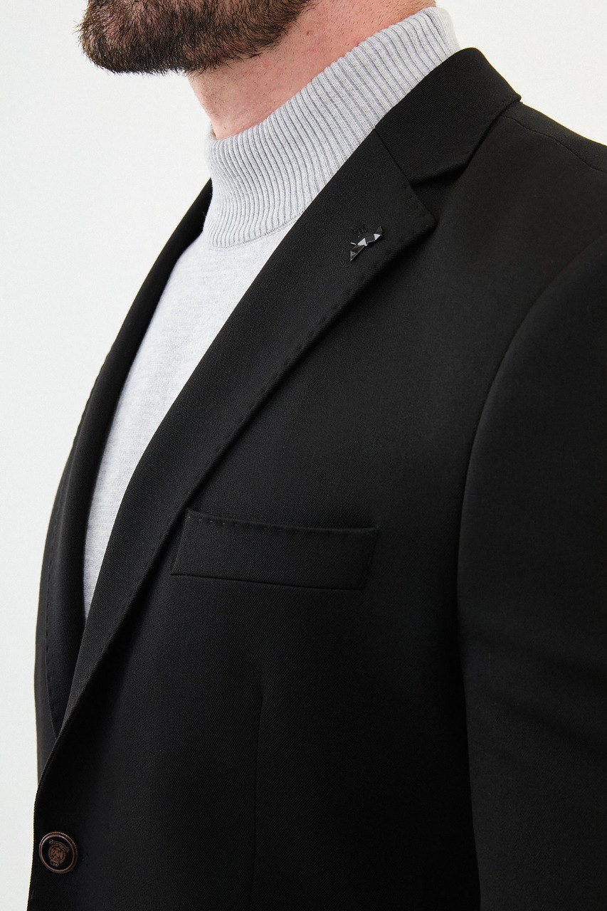 Bojoni Torretta Slim Fit Black Blazer